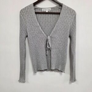 Chelsea & Theodore Womens Pointelle Knit Cardigan Size M Y2K Coquette Dainty